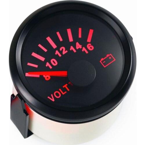 1pc Brand New 52mm Volt Meters 8-16V Voltage Gauge Voltage Meters Suitable for Auto Boat Agricultural Machinery Engines