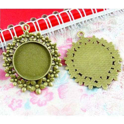 10pcs 25mm Inner Size Antique Bronze Plated Blank Base Setting Tray Pendants Diy Accessories