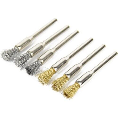 10pcs/lot Mini Brushed Burr Welding Metal Surface Pretreatment Steel Wire Brushes Brass brush Polishing Wheel Nylon Brush Tools