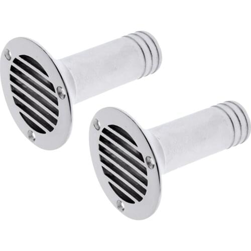 2xPolished 316 Stainless Steel Boat Deck Drain Scupper For Marine Boat Yacht