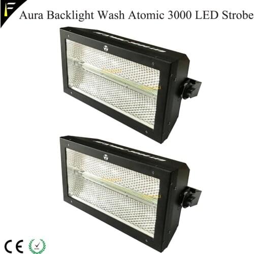 2x Flash Lightning Atomic 3000 RGB LED Strobe Light Wash Blinder Light Stroboscope Club Strobe with 228*3W White&64*0.6W RGB LED