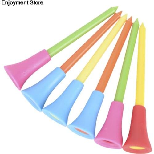 30PC Multi Color Plastic Golf Tees 83mm Durable Rubber Cushion Top Golf Tee hot sale