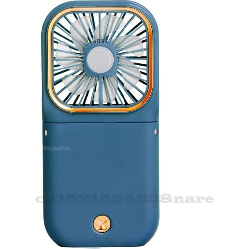 5W/1800mA Handheld Mini Fan USB Hanging Neck Folding Desktop Fan Three-speed Adjustment Lazy Hanging Neck Fan Portable Source
