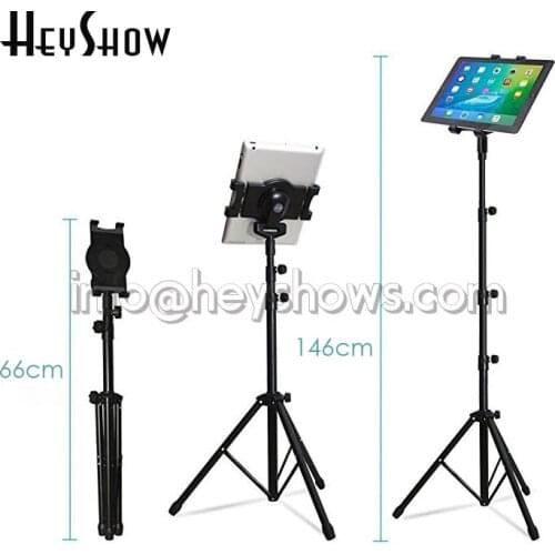 6x Adjustable Ipad Floor Display Stand Tablet Tripod Mount Holder Kindle Support With Clamp For 7-10.1'' Tablet Foldable