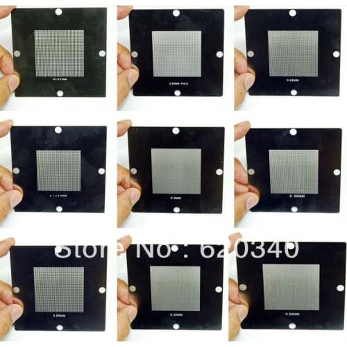 Freeshipping 2013 Newest BGA 9 pcs 90*90 BGA stencils templates BGA Universal Stencil BGA Reballing Kit
