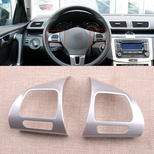 CITALL 2Pcs Steering Wheel Cover Fit for VW Golf MK6 Jetta Magotan Passat CC Tiguan Touran Lavida 2012 Silver Car Styling