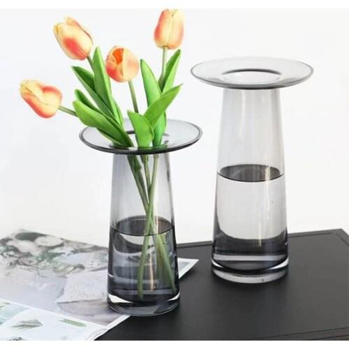 Home Garden Nordic Ins Minimalist Creative Color Glass Vase Korean Water Flower Vase Light Luxury Desktop Ornaments Artware