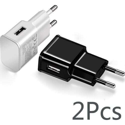 2PCS/lot 5V 2A Travel Convenient EU Plug Wall USB Charger Adapter For Samsung Galaxy S20 Ultra S10 S9 For iphone X XR 11 7 6 5