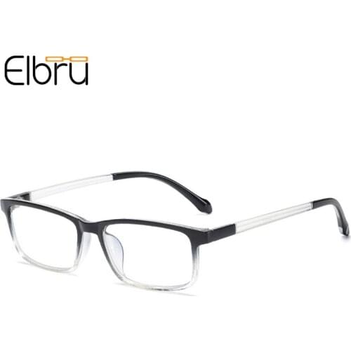 Elbru Photosensitive Smart Color-changing Flat Lens Plain Glasses Retro Women Ultralight Gradient Color Frame Optcal Eyeglasses