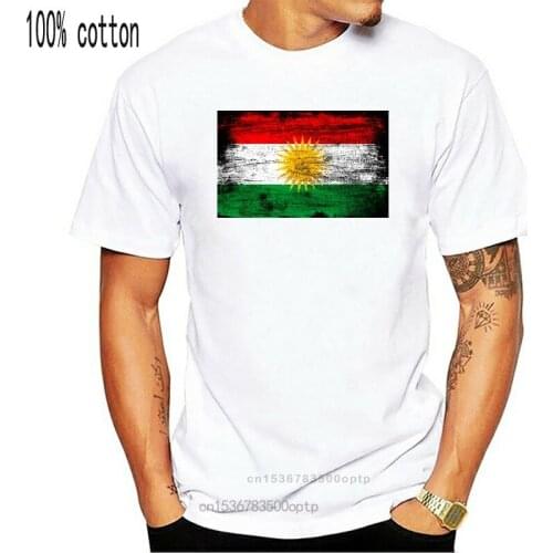 Kurdistan Nation Kurd Kurdish flag T shirt Creative Round Collar Solid Color Graphic Tee shirt For Men Tee Tops Casual Pictures