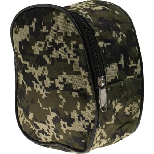Camouflage Fishing Reel Case Protective Cover Storage Bag with Quick Hook