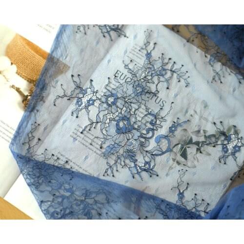 1.5 m wide two-color embroidered mesh lace fabric dress clothing fabric DIY home textile handmade accessories