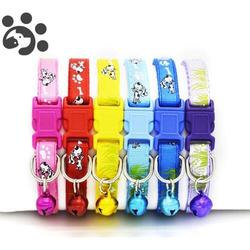 Cute Dog Collar with Bell for Small Dogs Cats Adjustable Breakaway Basic Pet Collars in Cat Collars Leads Puppy Chihuahua MP0069