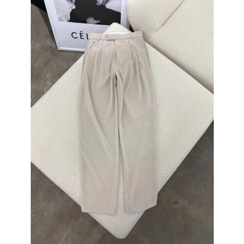 Fashion women 2021 new loose solid color straight trousers 0331
