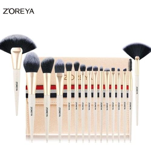 ZOREYA Makeup Brush Set 12/16pcs Premium Make Up Brushes Powder Foundation Fan Eyeshadow Blending Brush 2019 New
