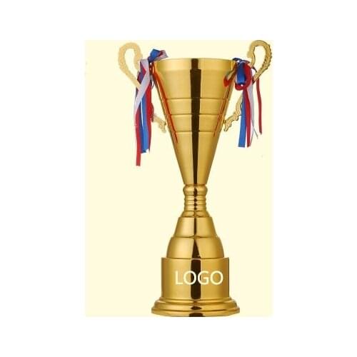 Hot Sale Sports Football Prize Award Trophy Cups Golden Plated Metal Cup Trophy Sports Trophies Custom Award Medals 40cm Height