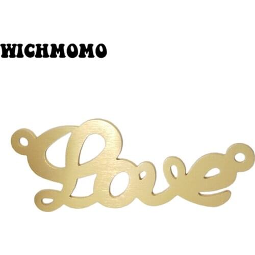 2019 New 2pieces/bag 82mm Gold Aluminium Alloy Wire Drawing Big LOVE Charms Pendant for DIY Necklace Earring Accessories