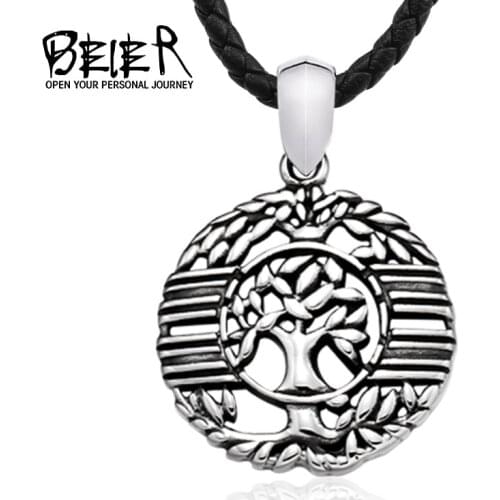 New Design Stainless Steel Hollowed Viking Tree Of Life Pendant Necklace Fashion Jewelry Gift For Women Men