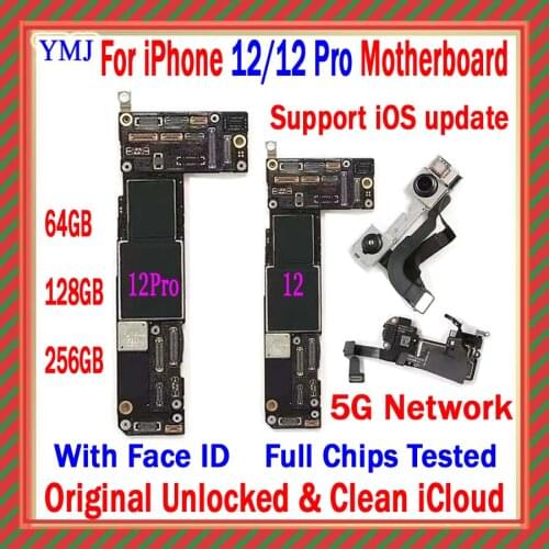 Factory Unlocked For iPhone 11 pro max /12 pro max Motherboard 100% Original Free icloud logic board Support 4G/5G & IOS update