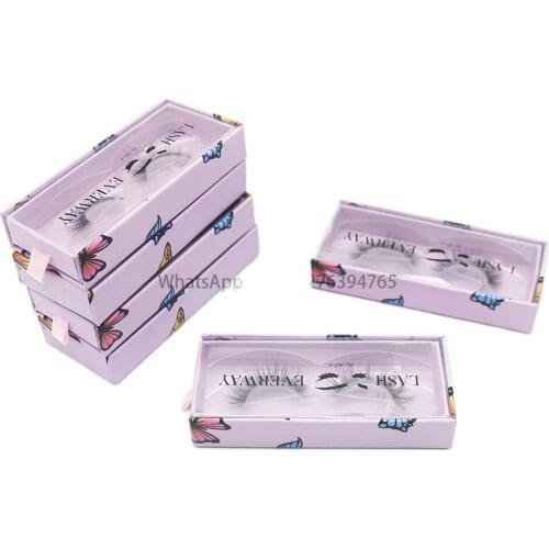 Popular Butterfly Lash Cases Custom Lashbox Packaging With Your Brand Logo Transparent Window Private Label Free Plastic Tray