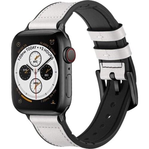 Vintage Genuine Leather strap for apple watch band 44mm 40mm iwatch apple watch 6/5/4/3/2/SE band 42mm 38mm silicone wristbelt