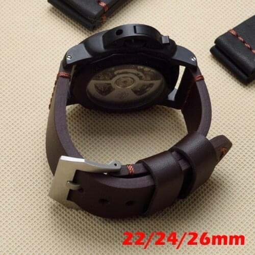 2020 new Men 22mm 24mm 26mm Black Brown Genuine Leather Watchband Wristband For PAM Panerai Big Pilot Watch Garmin Fenix3 Strap