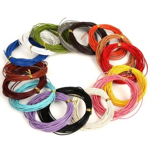 5Meters 1mm 1.5mm 2mm Genuine Cow Leather Round Thong Cord DIY Bracelet Findings Rope String For Jewelry Making