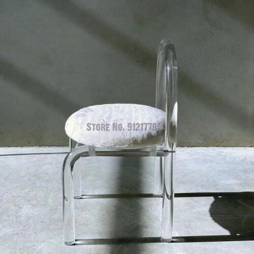 Modern and simple EnGold crystal acrylic backrest dining chair designer single plexiglass bed and breakfast dressing chair