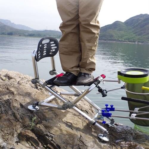 Reinforced All Terrain Fishing Chair Folding Aluminum Alloy Fishing Chair Multifunctional Portable Thickening Fishing Chair