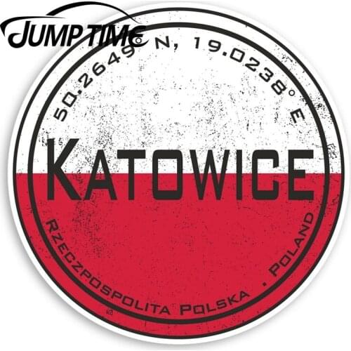 Jump Time Katowice Poland Vinyl Stickers - Flag Polish Sticker LuggageWaterproof Car Decal Trunk Car Accessories