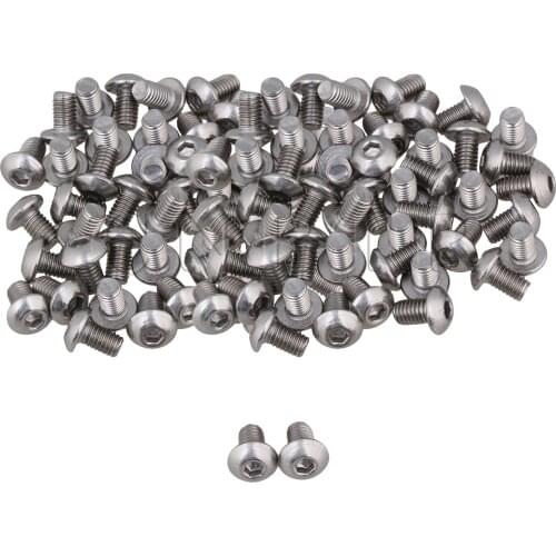 CNBTR 100Pcs M5 Metric Thread Hex Socket Cap Screws Bolts 304 Stainless Steel