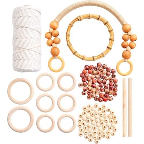 DIY knitting crochet bag Cotton Rope stitch handcrafted plant hangers tools tapestry net bag hand woven knit thread