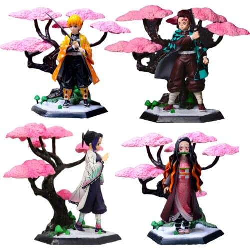 Japanese Anime Demon Slayer Action Figures Toys Tanjiro Zenitsu Nezuko Shinobu KOCHO PVC Realistic Figurine Model toys