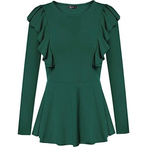 Women Round Neck Long Sleeve T-Shirt Autumn Sprint Casual Comfortable Solid Color Female T Shirt