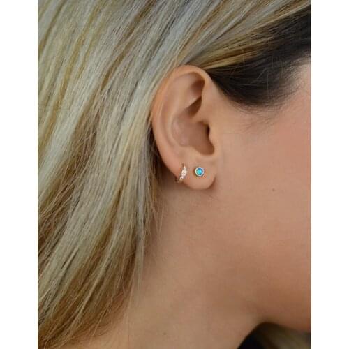 Promotion New Plant Earrings Real 925 Sterling Silver Tiny Small Cute Ear Studs Girl Ladies Fashion Jewelry Cz Earring