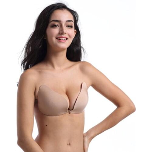 New Women Invisible Push Up Bras Ladies Silicone Self Adhesive Angel Wings Bra Seamless Magic Strapless Backless Intimate Bras