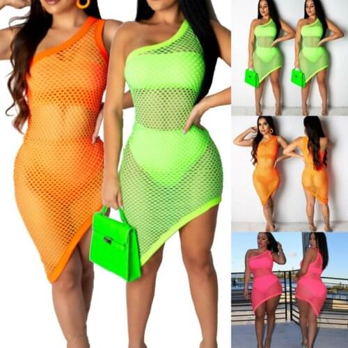 Women Sexy Crochet Mesh Swimwear Summer Beach Dress Bikini Cover Up Bathing
