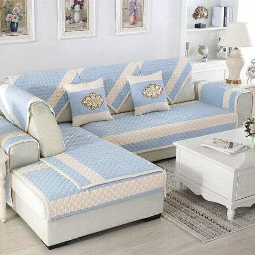 Winter Striped Sofa Cover Non Slip Armrest Backrest Sofa Towel Cushion For Sectional Sofa Home Decoration