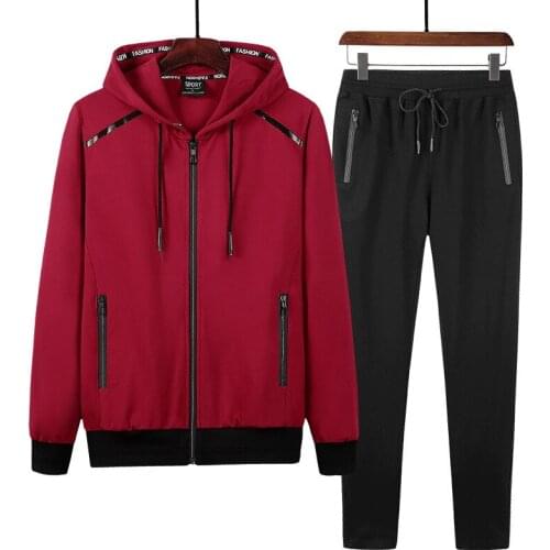 2021 Winter Tracksuit Men New Simple Casual Hooded Sweater Set for Mens Youth Loose Trendy Two-piece Sweater Men Outfit Set