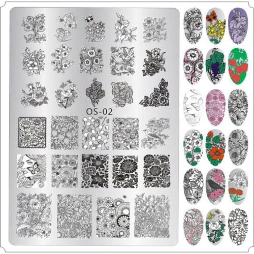 1pc Nail Art Stamping Plates Flower Animal Geometry Fruit Emoticon Image Template Tools Manicure Nail Stencil Templates Tr#45