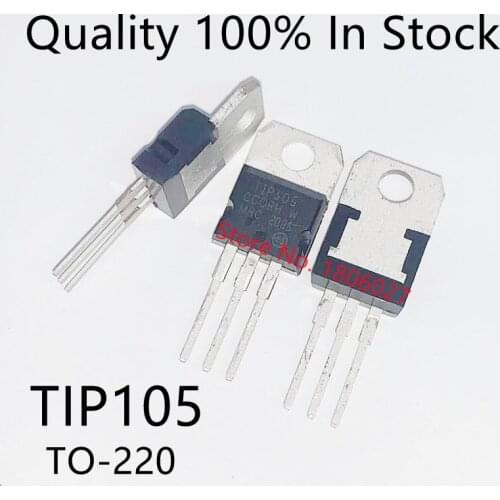 10pcs/lot TIP105 In-line TO-220 NPN Darlington Transistor