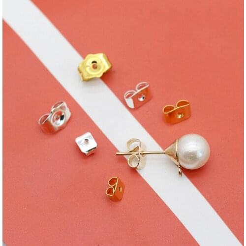 100p Gold Silver Plated butterfly Earrings back stoppers Ear Plugging For Ear Stud Pin Diy Earring Jewelry Findings Accessories