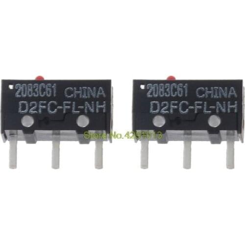 2Pcs Original OMRON D2FC-FL-NH Red Dot Classic Mouse Micro Switch 10 Million Times lifetime Universal with 7N 10m 20M OF