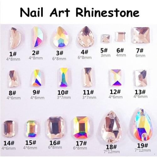 20pcs Nail Art Flat AB Rhinestone Flash Drill Jewelry DIY Manicure Irregular Symphony Decoration Nail Beauty Accessories