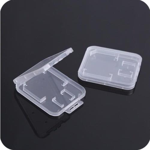 2000pcs SD TF Card Case Box Transparent Standard SD SDHC Memory Card Case Holder Box Storage Carry Storage Box SN126