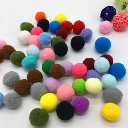 30pcs 1" 25mm Mix color Pompom Fur Craft DIY Soft Pom Poms For Children Toys Cellphone Wedding Home Decoration Accessories