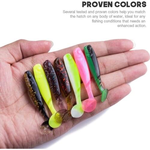 30pcs Soft bait 2.5g 55mm sinking Soft Fishing Lures Silicone Shad Easy Shiner T Paddle Fish Baits Fishy Smell Fishing Tackle