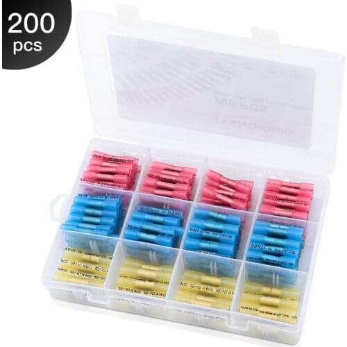 330/200/100PCS Heat Shrink Wire Connectors-Waterproof Electrical Wire Connectors-Insulated Crimp Connectors Butt Splice Solder