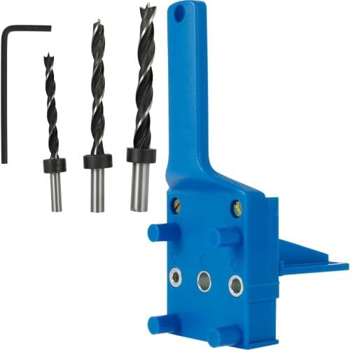 8pcs Woodworking Hole Drill Punch Positioner Guide Locator Jig Joinery System Kit Aluminium Alloy Wood Working DIY Tool