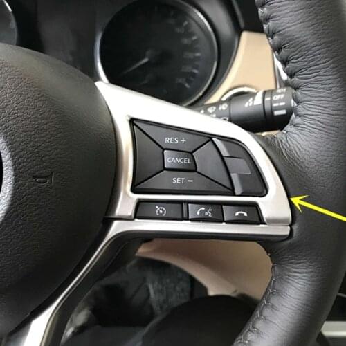 ABS Matte Steering Wheel Button Cover Trim Chrome Car Stickers for Nissan Qashqai J11 2018 2019